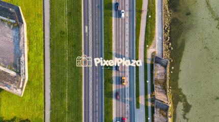 Drone View of Pirita Road and Maarjamäe Memorial - Tallinn, Estonia Coastal Highway